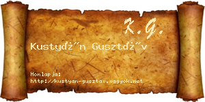Kustyán Gusztáv névjegykártya